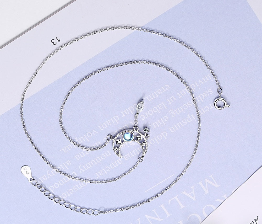 Silver Moon Necklace Gift