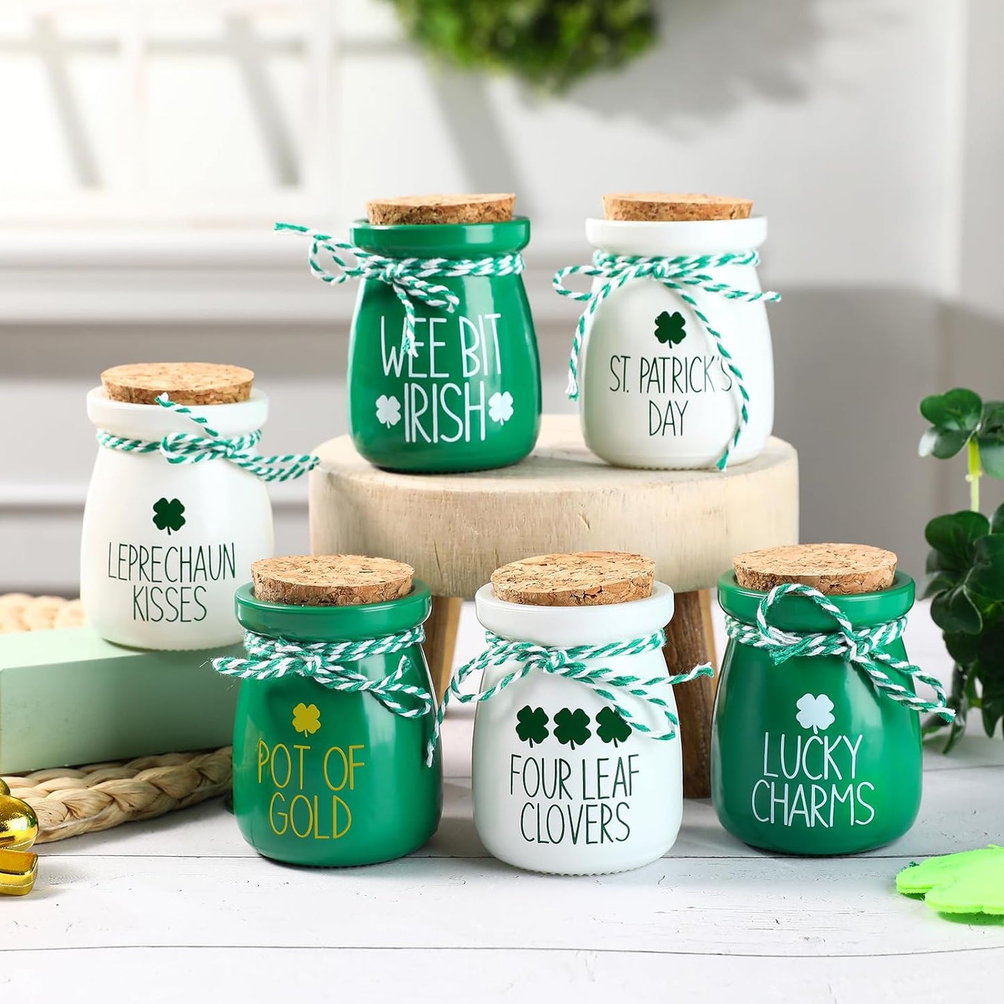 St Patrick's Day Decorations - 6PCS St Patrick's Day Mini Jars