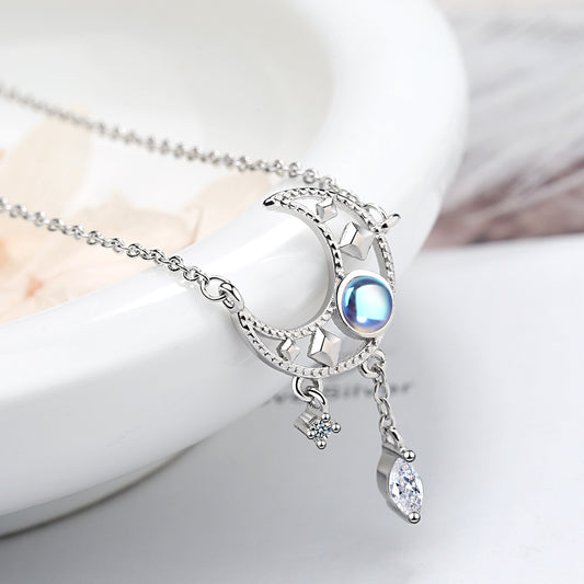 Silver Moon Necklace Gift