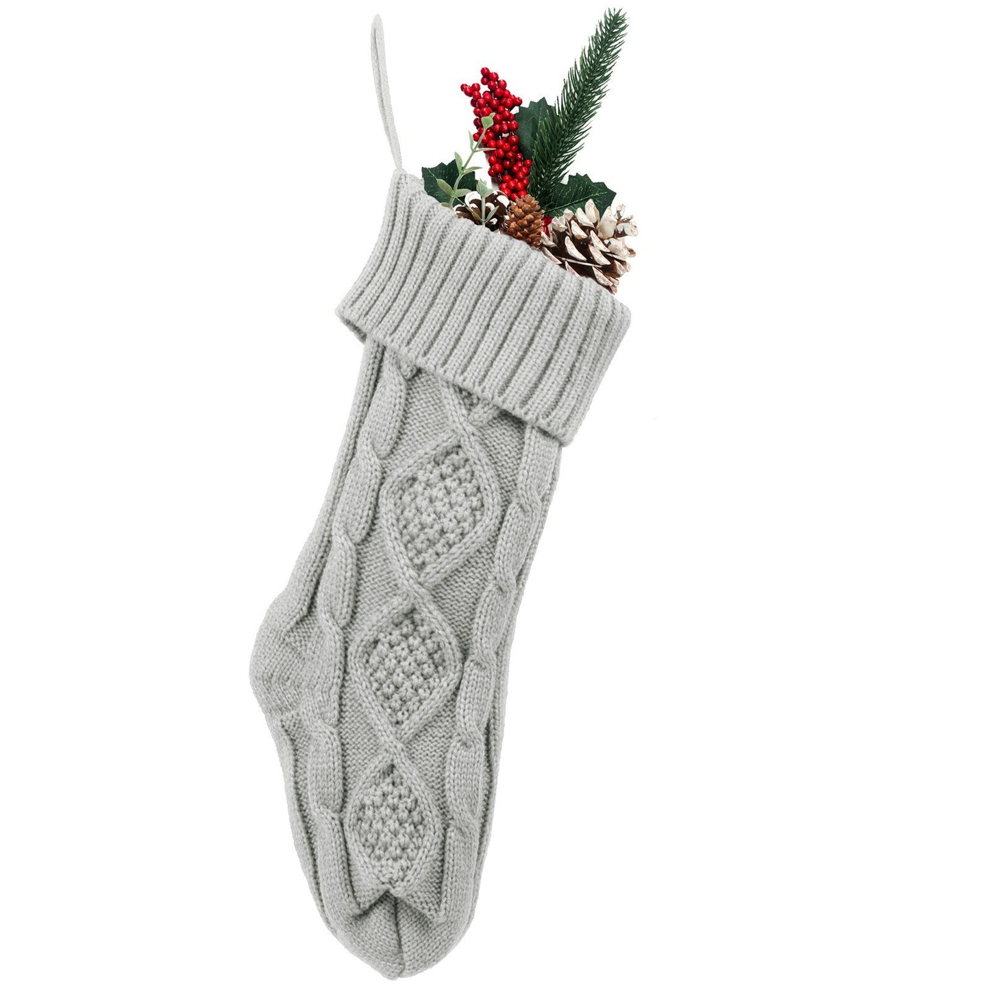 Embroidered Knitted Christmas Stockings Gift Bag