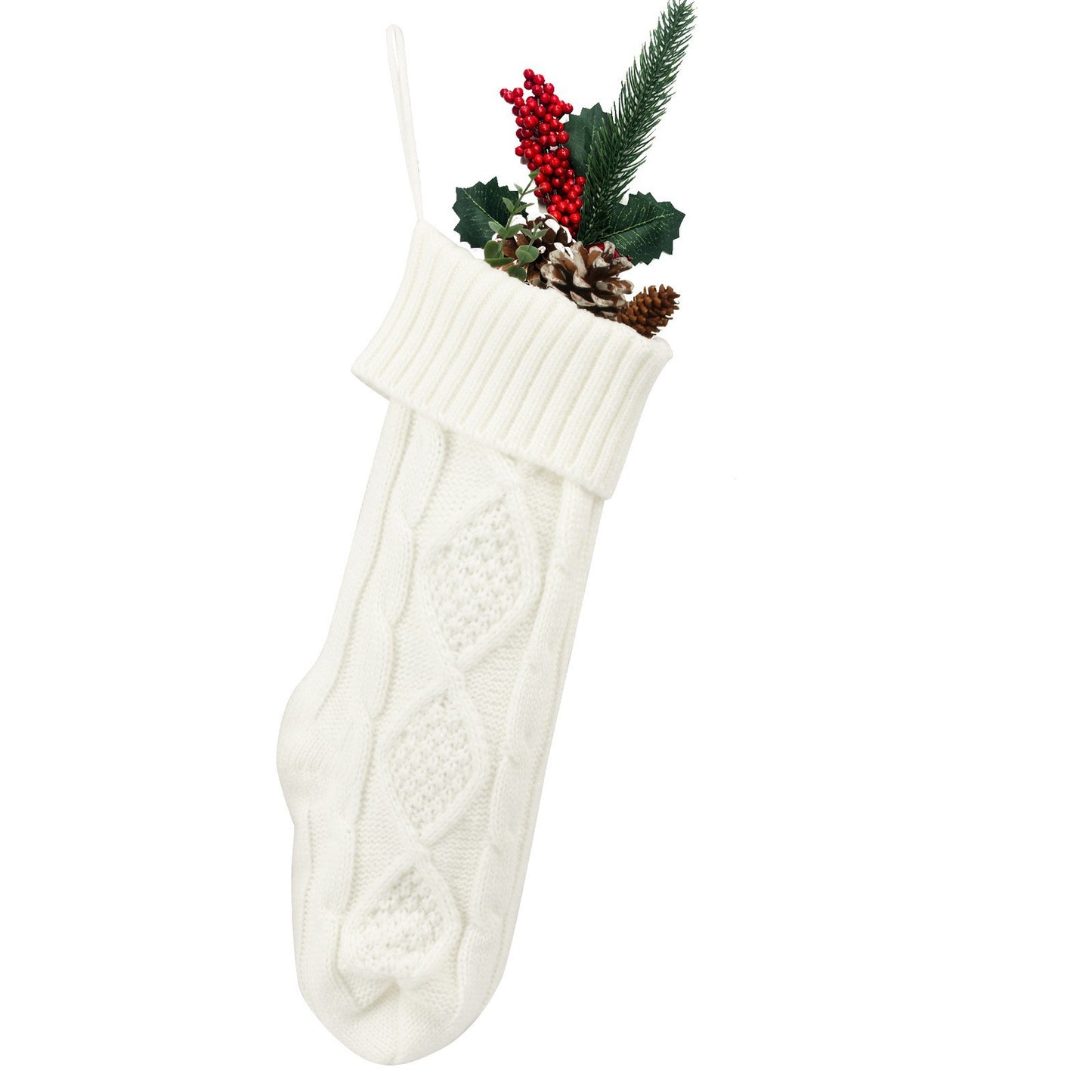 Embroidered Knitted Christmas Stockings Gift Bag