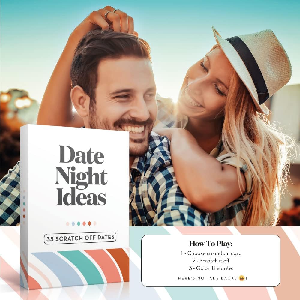 Romantic Couples Gift - Fun & Adventurous Date Night Box - Scratch off Card Game with Exciting Ideas for Couple: Girlfriend, Boyfriend, Newlywed, Wife or Husband.