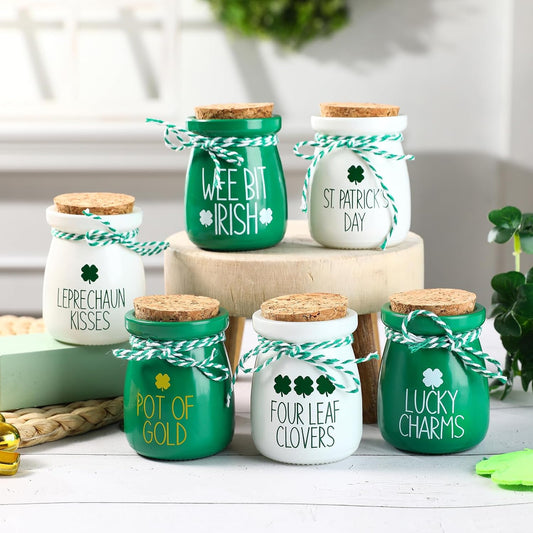 St Patrick's Day Decorations - 6PCS St Patrick's Day Mini Jars 