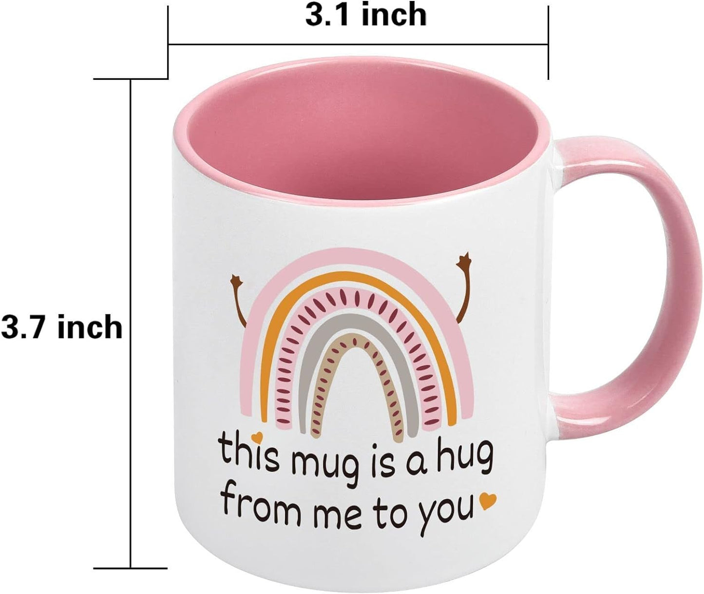 Valentine/Friendship Gifts, Gift for Best Friend, This Mug Is a Hug from Me to You, Encouragement Inspirational Gifts for Women, Birthday Mothers Day Christmas Gifts for Mom Coworker, Hug Mug, 11Oz